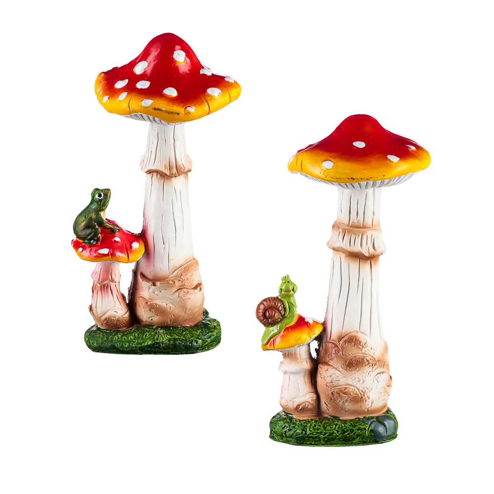INBLOOM Фигура садовая "Грибы", h24-25см, полистоун, 2 дизайна, арт.№ 162-185