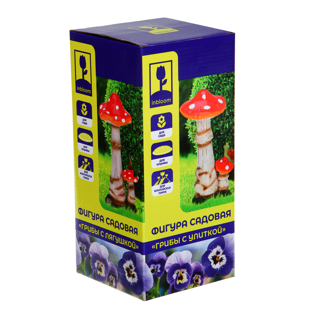 INBLOOM Фигура садовая "Грибы", h24-25см, полистоун, 2 дизайна, арт.№ 162-185