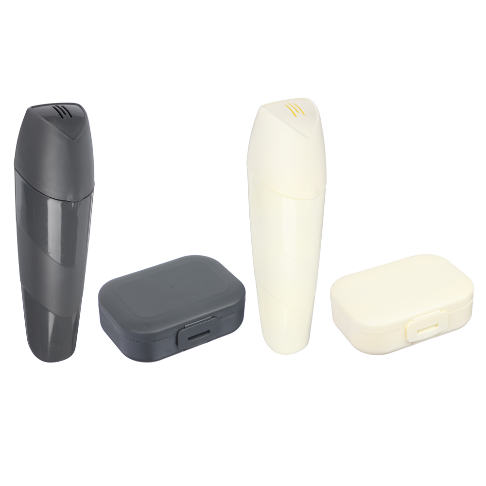 QLUX Набор для путешествий 2 предмета: футляр для зубной щетки и пасты и мыльница, 2 цвета, арт.№ 463-285