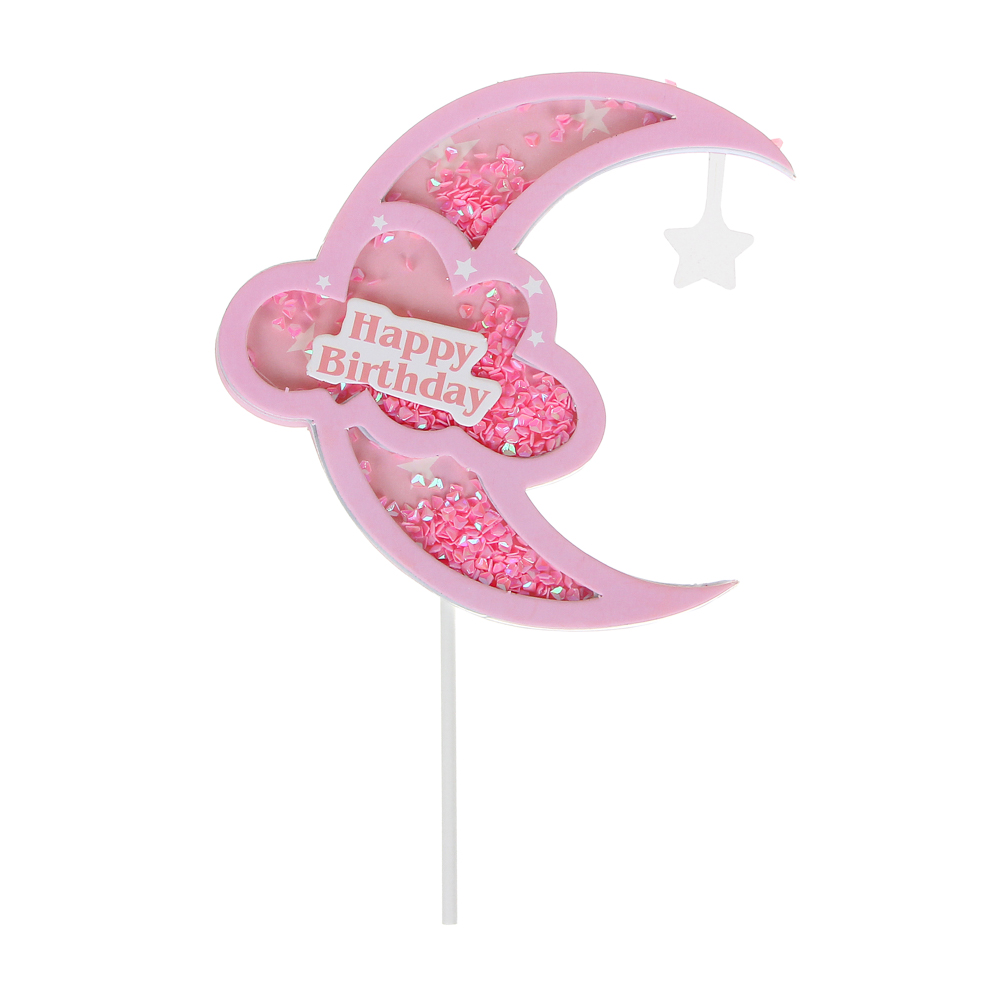 FNtastic Декор для торта в виде облака, луны, звезды, 20 см, пластик, бумага, 3 дизайна, арт.№ 530-326