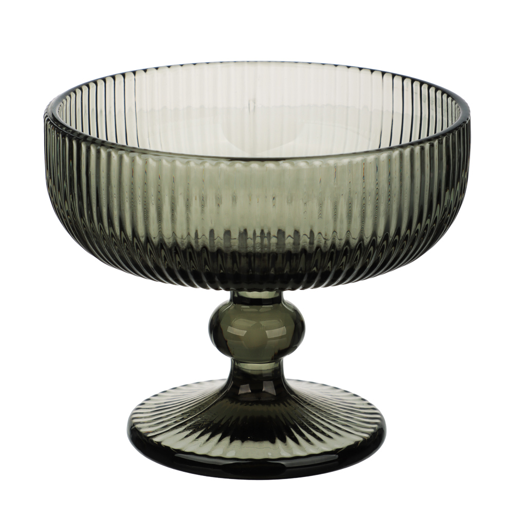 MILLIMI Бокал-креманка Грея, 250мл, стекло, серый, рифленый, арт.№ 878-633