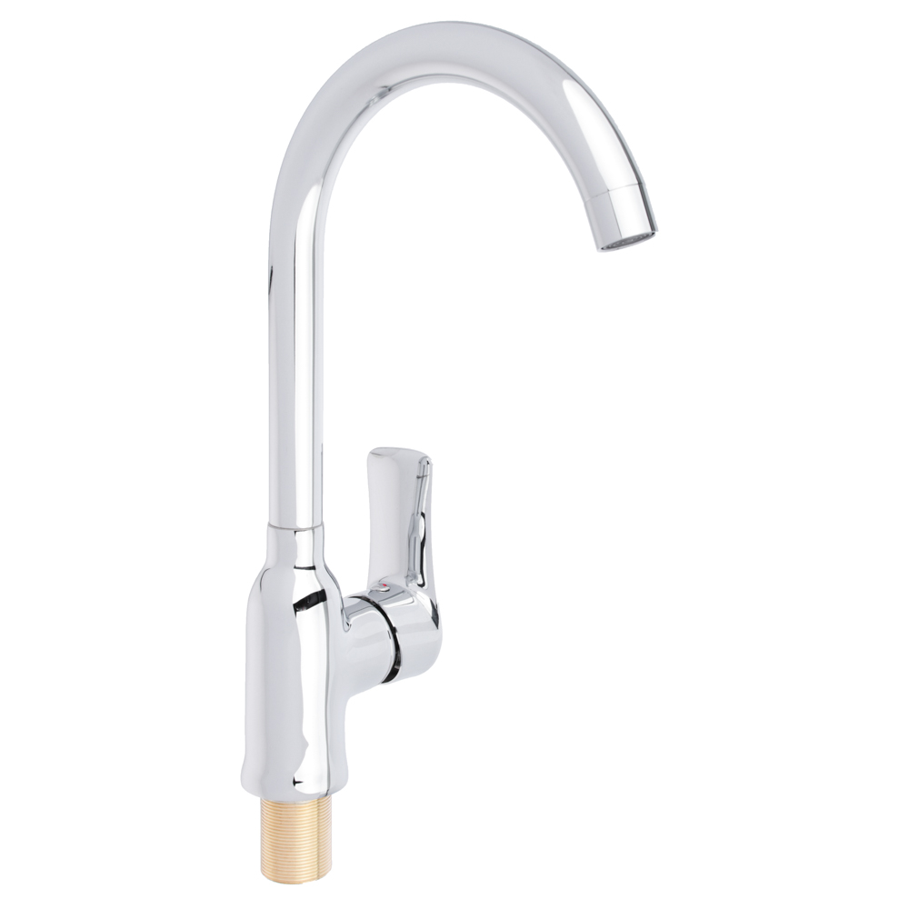 RAIN Смеситель для кухни Топаз, высокий излив, картридж 35мм, гайка, латунь, арт.№ 561-233