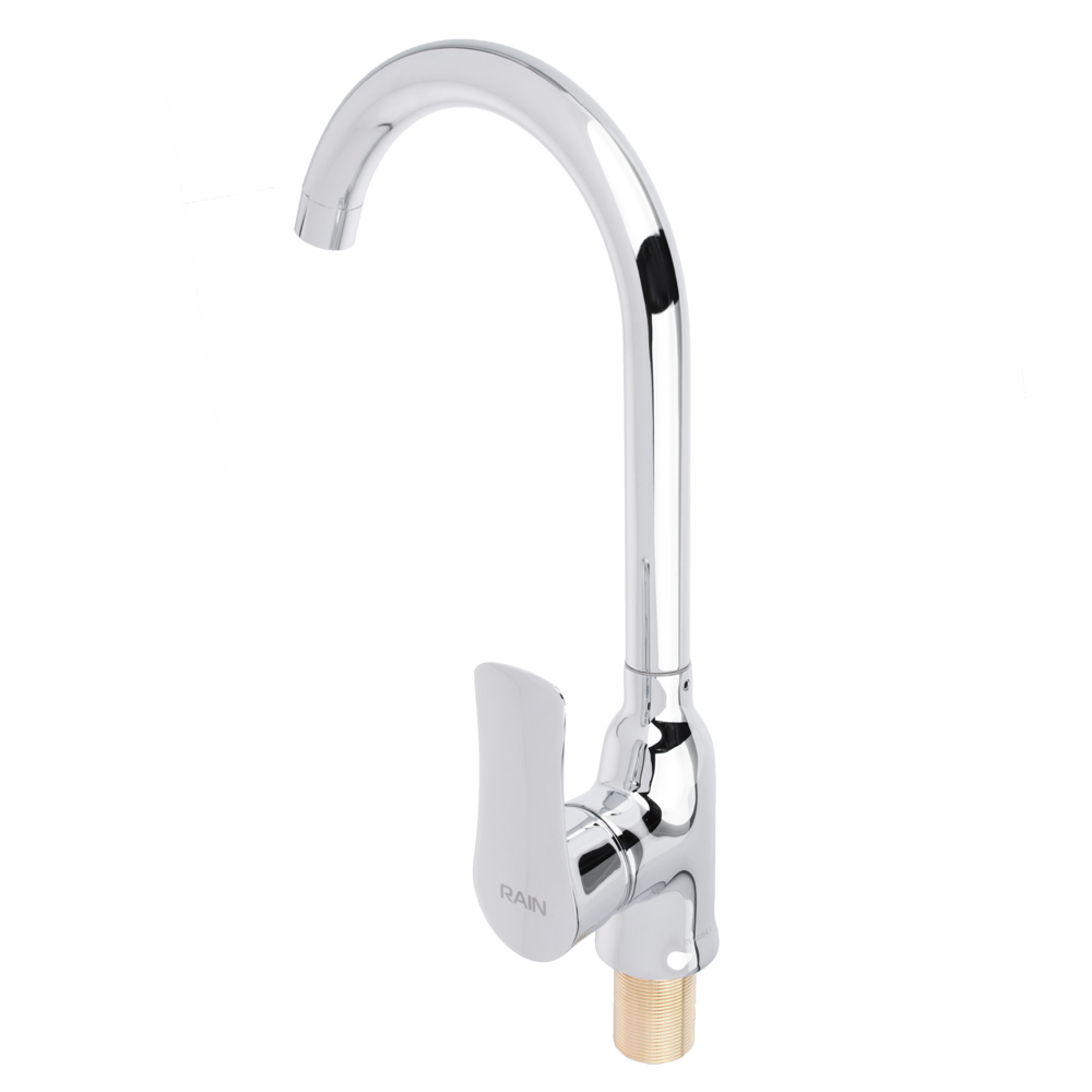 RAIN Смеситель для кухни Топаз, высокий излив, картридж 35мм, гайка, латунь, арт.№ 561-233