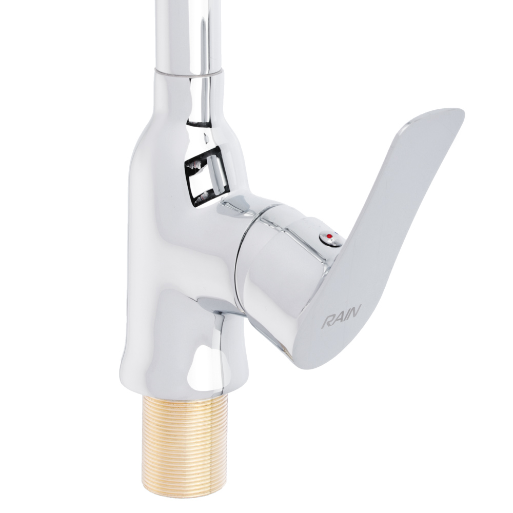 RAIN Смеситель для кухни Топаз, высокий излив, картридж 35мм, гайка, латунь, арт.№ 561-233