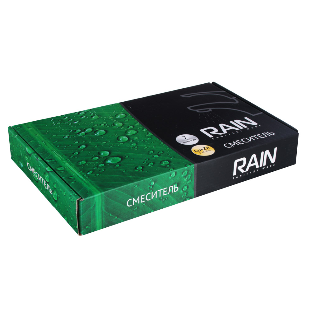 RAIN Смеситель для кухни Топаз, высокий излив, картридж 35мм, гайка, латунь, арт.№ 561-233