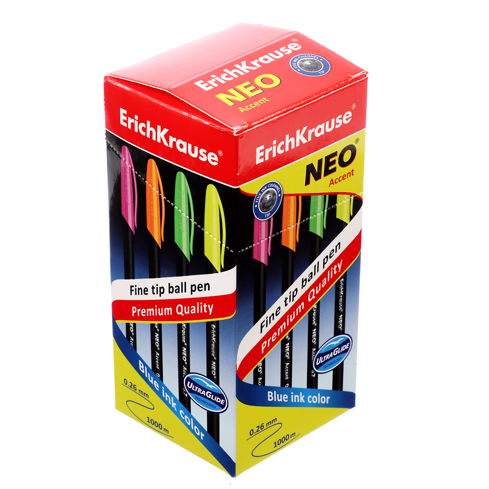 Ручка шариковая Erich Krause "Нео Стик Эксент" синяя, наконечник 0,7 мм, 55386, арт.№ 627-167
