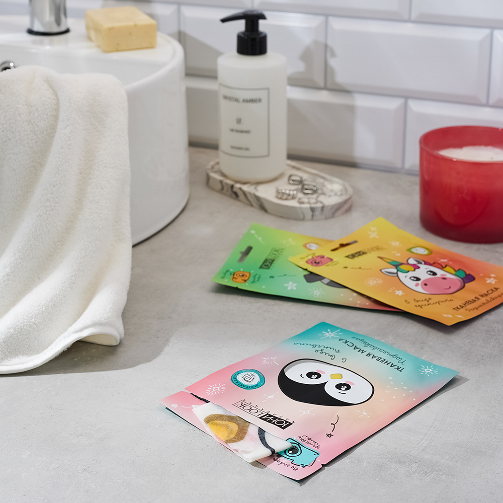 ЮНИLOOK Набор Маска для лица тканевая Забавные животные, 24мл х 3шт, 3 вида, арт.№ 022-109