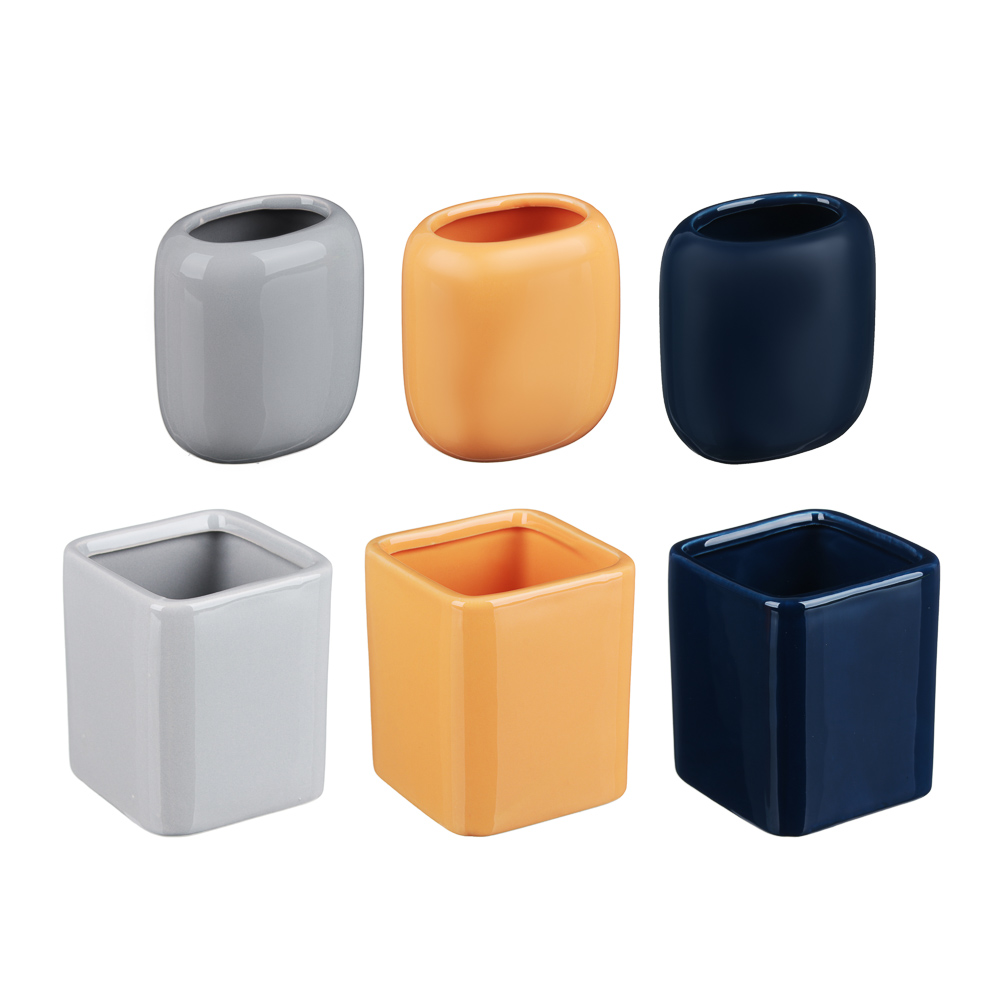 VETTA Стакан для ванной комнаты, "Конфетка", керамика, 6 диз/цв, арт.№ 463-925