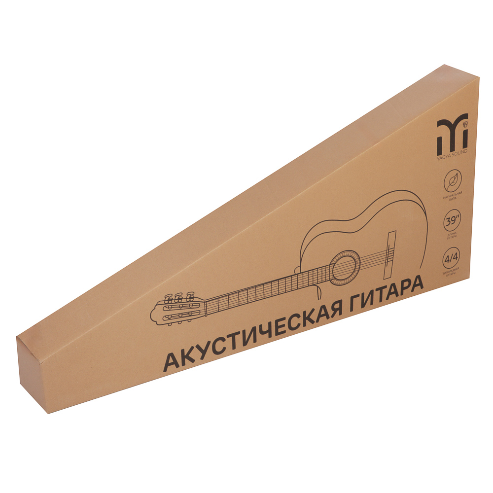 BY Ягья Гитара акустическая, 39 дюймов, 4/4, липа, черный, арт.№ 443-337