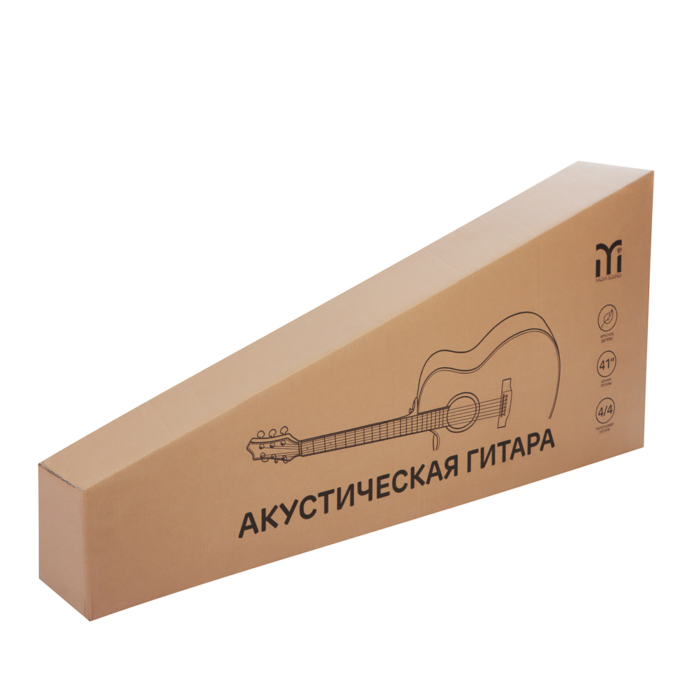 BY Ягья Гитара акустическая, 41 дюйм, 4/4 красное дерево, темно-коричневый, арт.№ 443-338