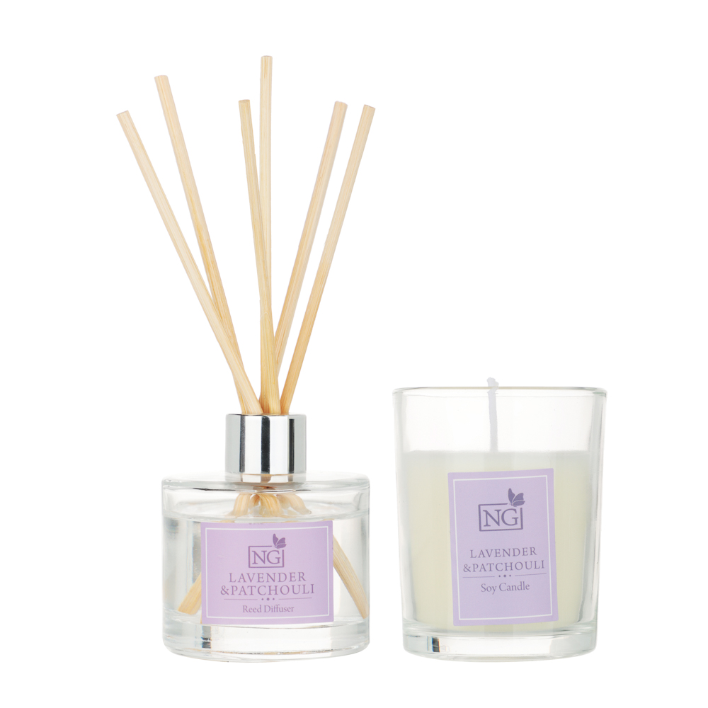 NEW GALAXY Набор ароматизатор-диффузор и свеча, ваниль,райский сад,лаванда, свежесть 40 мл., 50 гр, арт.№ 778-105