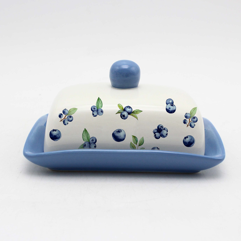 Масленка Голубика тм MILLIMI, 17х13х8см, Голубика, керамика, арт.№ 824-321