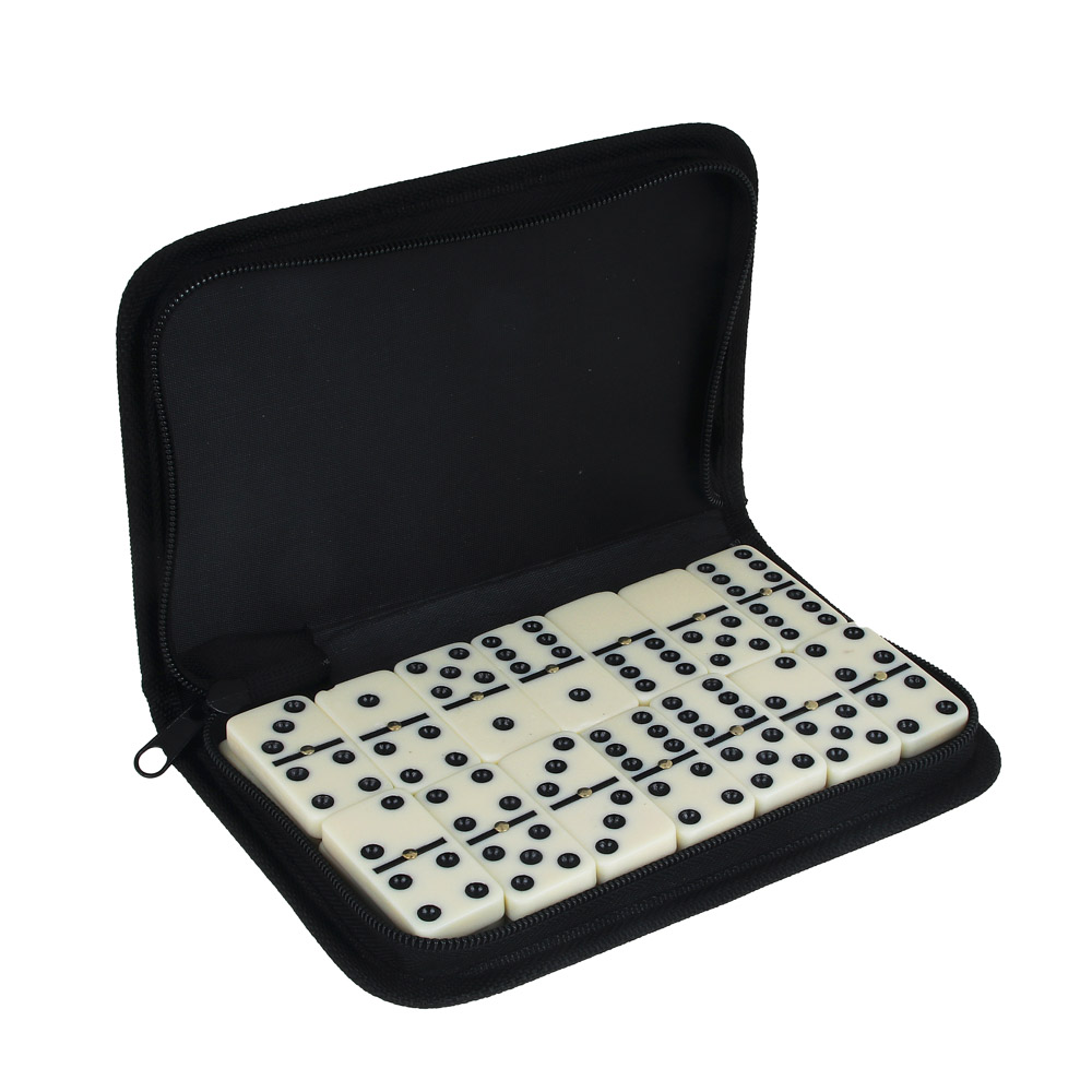 LDGames Домино в пенале на молнии, 19,3х12х2 см, пластик, полиэстер, арт.№ 537-015