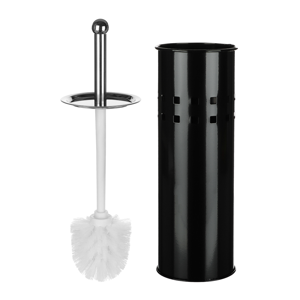 SonWelle Ёрш для туалета напольный, металл, черный, арт.№ 543-001