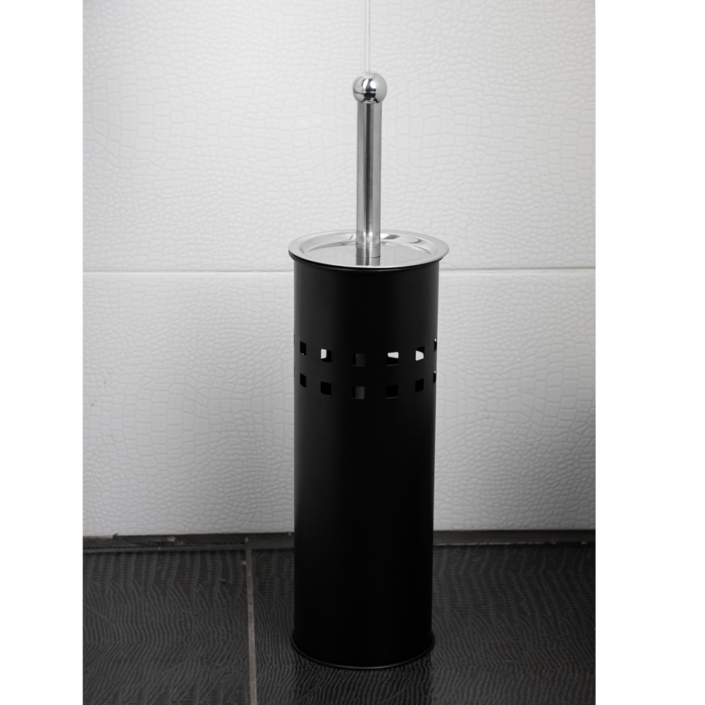 SonWelle Ёрш для туалета напольный, металл, черный, арт.№ 543-001