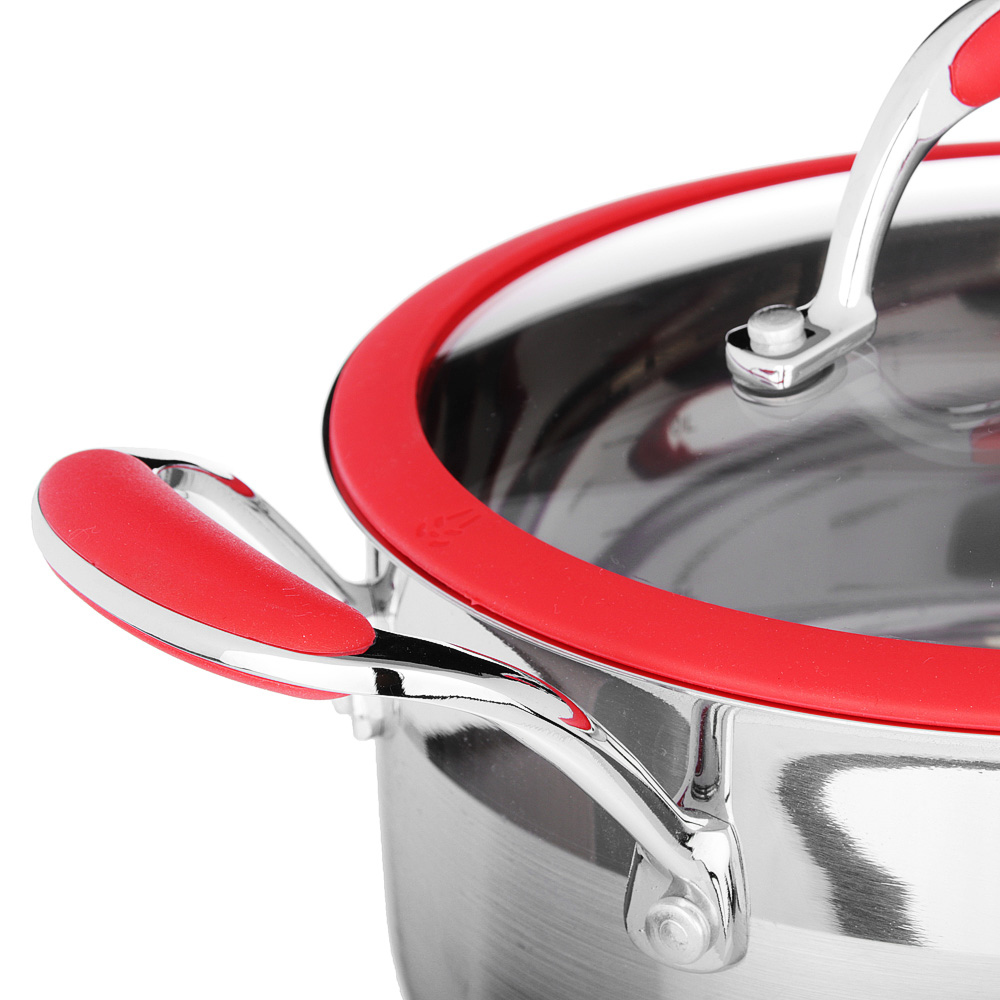 SATOSHI Венрай Кастрюля 20х11см 3,2л, со стекл. крышкой, индукция, нерж. сталь, арт.№ 822-160