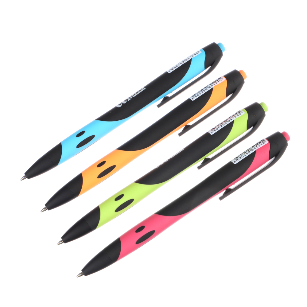 Авторучка шариковая синяя "Альфа", антискольз.2хцвет. корпус, 14см, 0,7мм, 4цв.корпуса, инд.марк., арт.№ 626-023