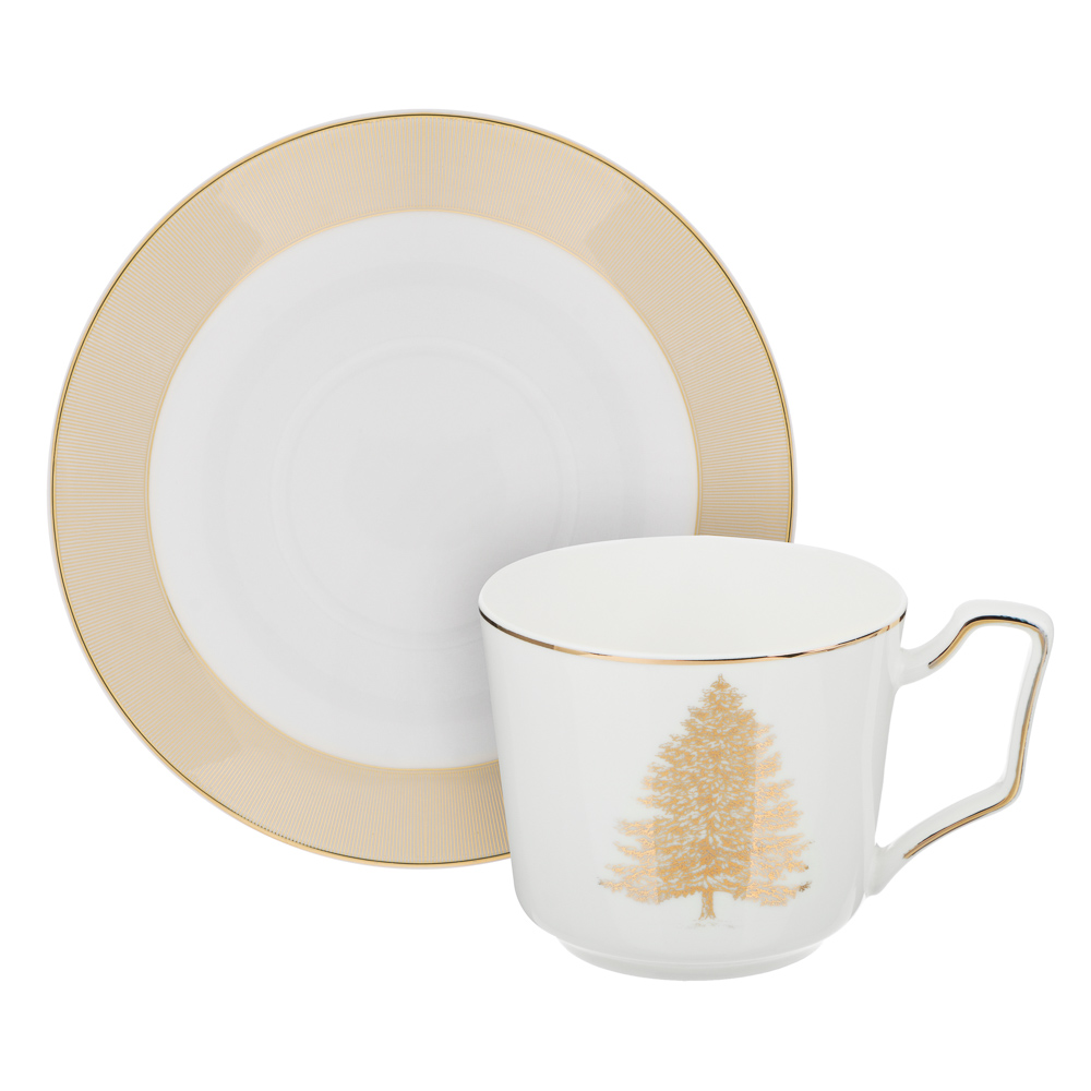 BY COLLECTION White Line Набор чайный два пр., 290мл, 15см, фарфор, подарочная упаковка, арт.2, арт.№ 820-817