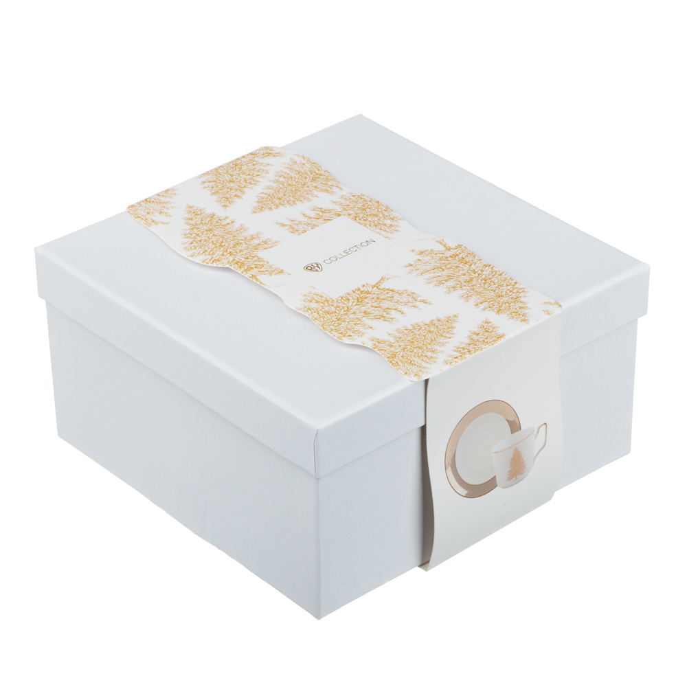 BY COLLECTION White Line Набор чайный два пр., 290мл, 15см, фарфор, подарочная упаковка, арт.2, арт.№ 820-817