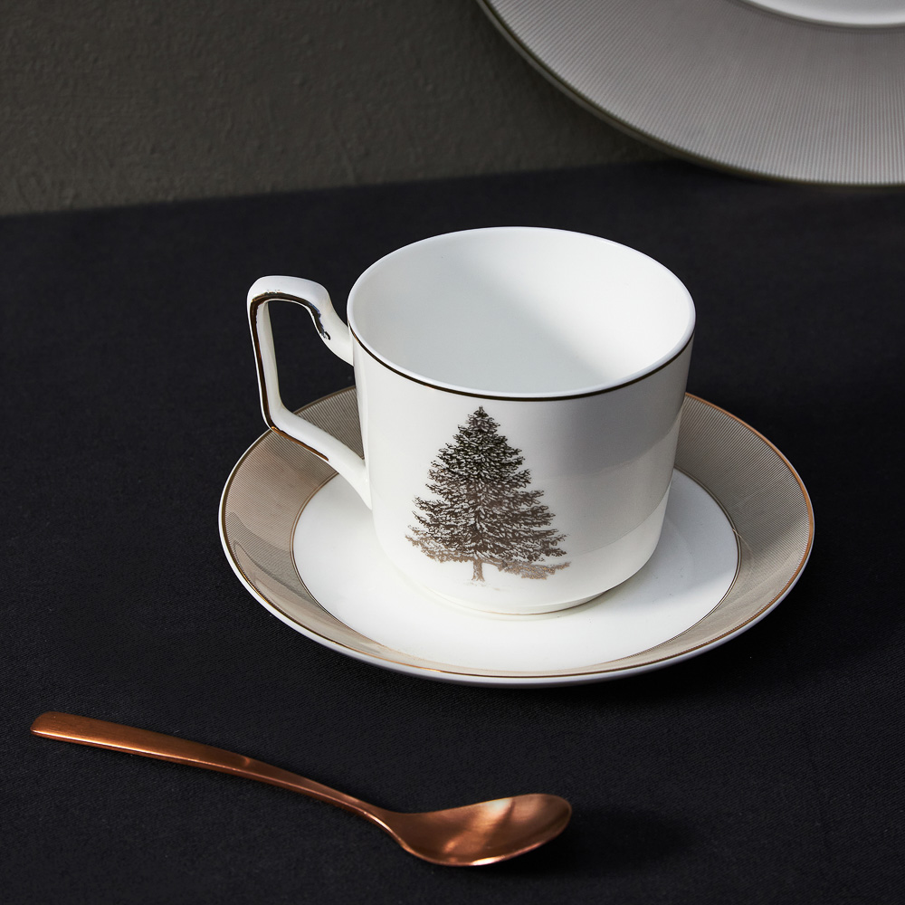 BY COLLECTION White Line Набор чайный два пр., 290мл, 15см, фарфор, подарочная упаковка, арт.2, арт.№ 820-817