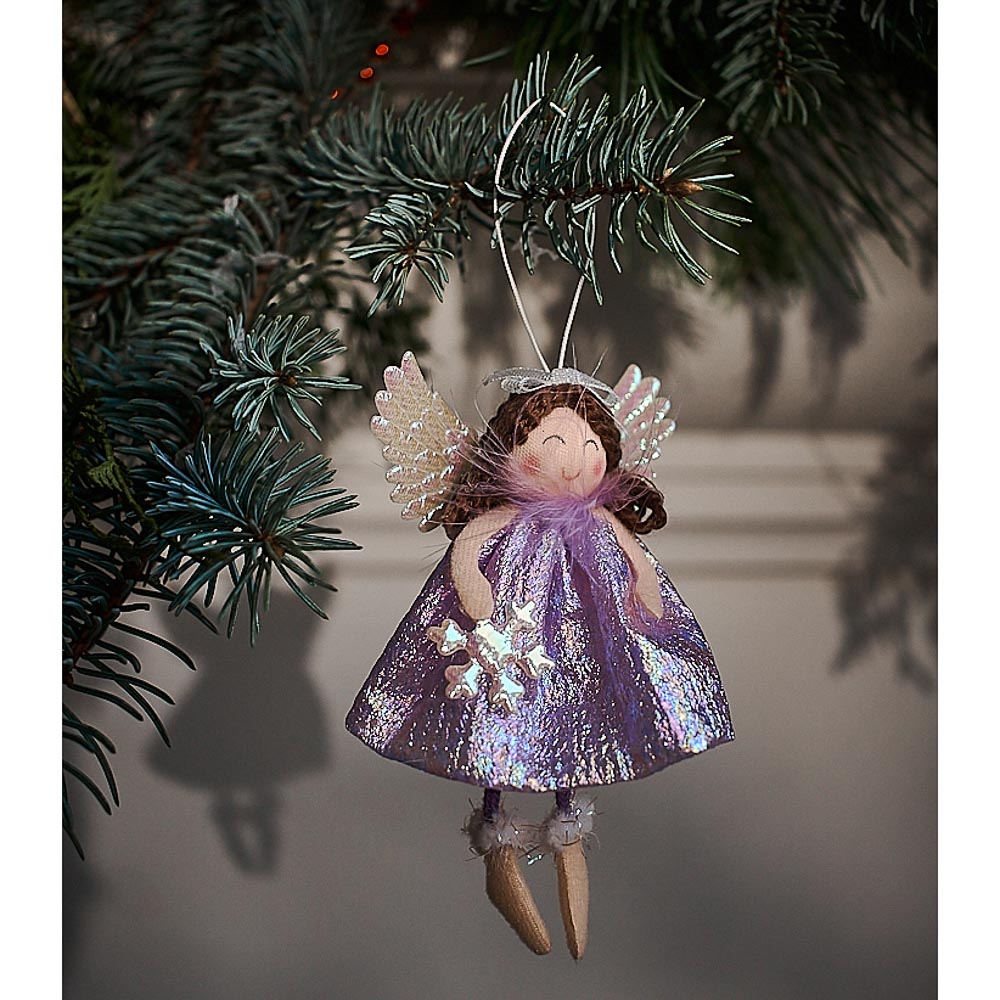 СНОУ БУМ Подвеска "Фея со снежинкой", 12см, полиэстер, 3 цвета, арт.№ 396-632