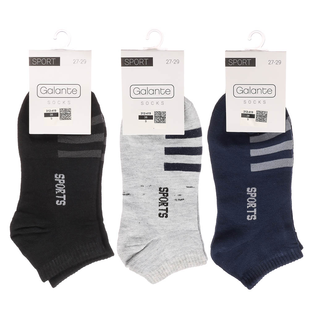 GALANTE Носки мужские, р.27-29, 85% хлопок, 10% полиамид, 5% спандекс, разноцветные, #7, арт.№ 312-419
