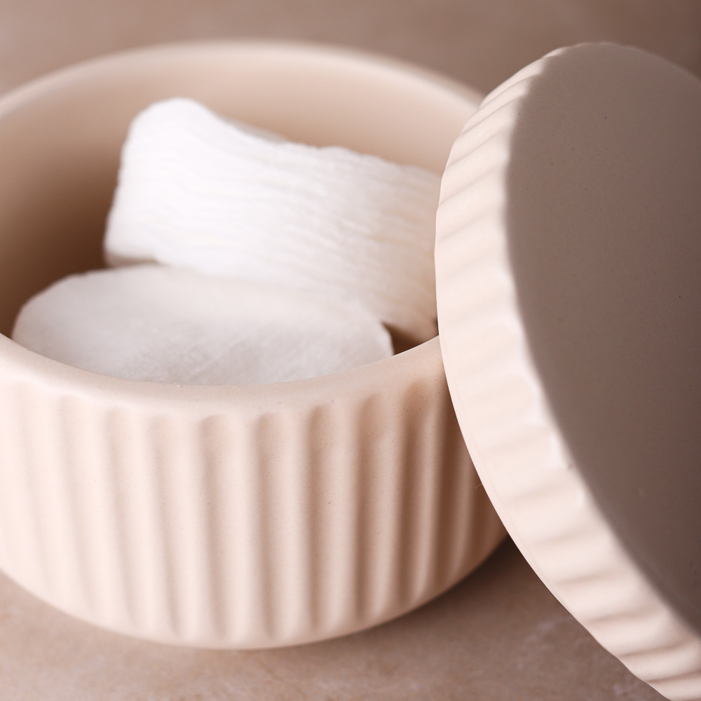 VETTA Контейнер для ватных дисков/палочек "Вертикаль", керамика, 3 цвета, арт.№ 463-974