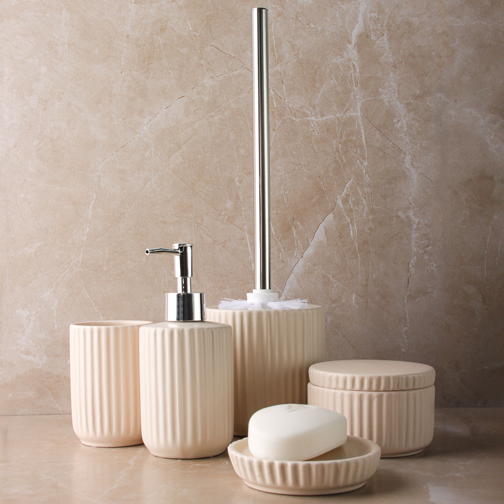 VETTA Контейнер для ватных дисков/палочек "Вертикаль", керамика, 3 цвета, арт.№ 463-974