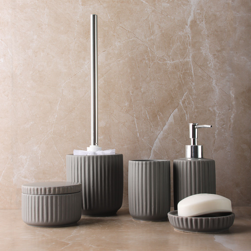 VETTA Контейнер для ватных дисков/палочек "Вертикаль", керамика, 3 цвета, арт.№ 463-974