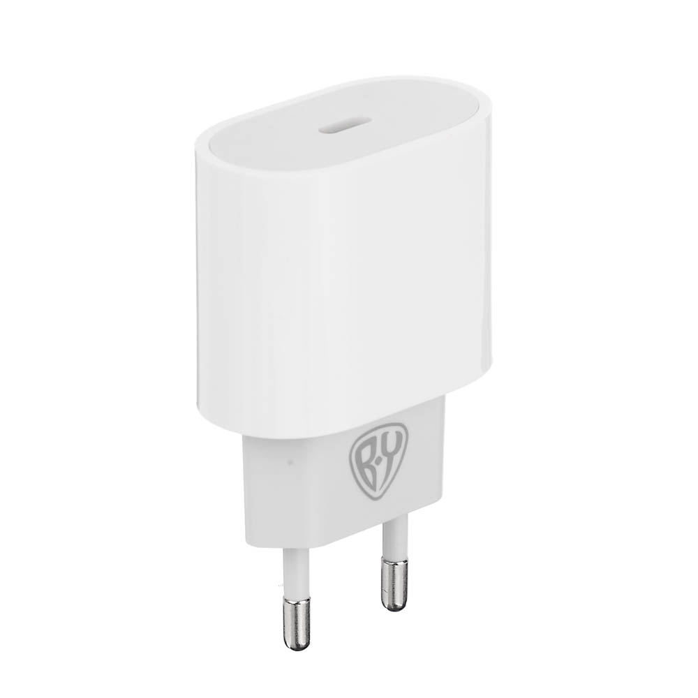 Сетевое зарядное устройство с кабелем BY Ньютон 20Вт,USB-C PD,каб С-С,3А,100см,110-240В,белый, арт.№ 916-260