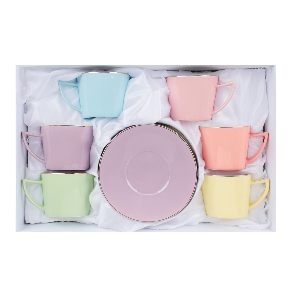 MILLIMI Радуга Набор чайный 12 пр., 250мл, 15см, костяной фарфор, арт.№ 802-100