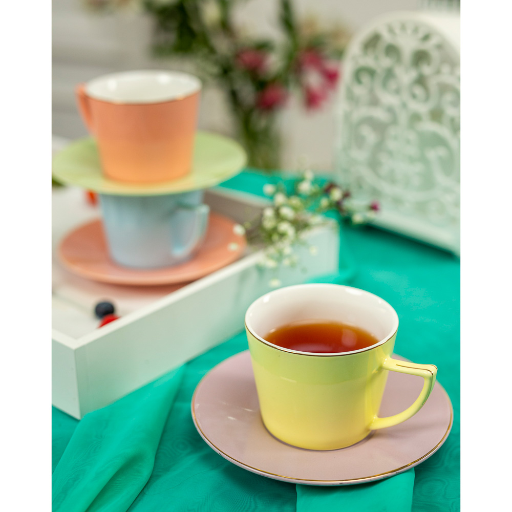 MILLIMI Радуга Набор чайный 12 пр., 250мл, 15см, костяной фарфор, арт.№ 802-100