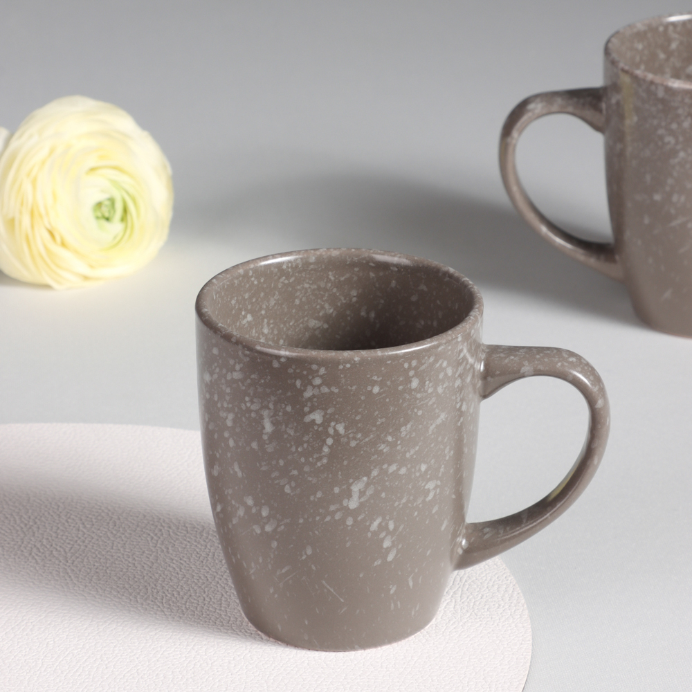 MILLIMI Набор столовой посуды 16 предметов (тарелка 26 см - 4 шт., тарелка 20 см - 4 шт., салатник 14 см - 4 шт., кружка 340 мл - 4 шт.) керамика, серый, арт.№ 824-174