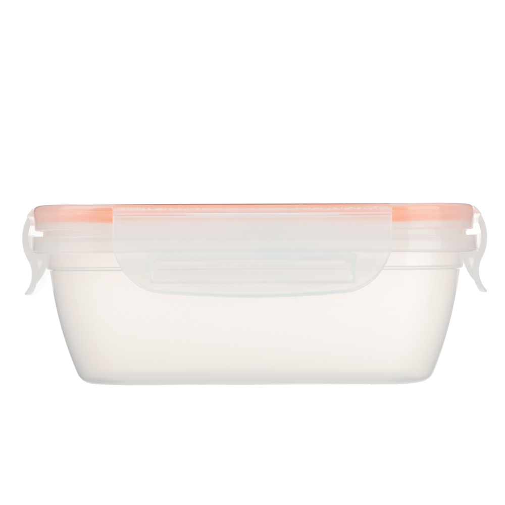 Контейнер пищевой герметичный с защелками 0,47л, прямоугольный конусный, пластик, арт.№ 861-553