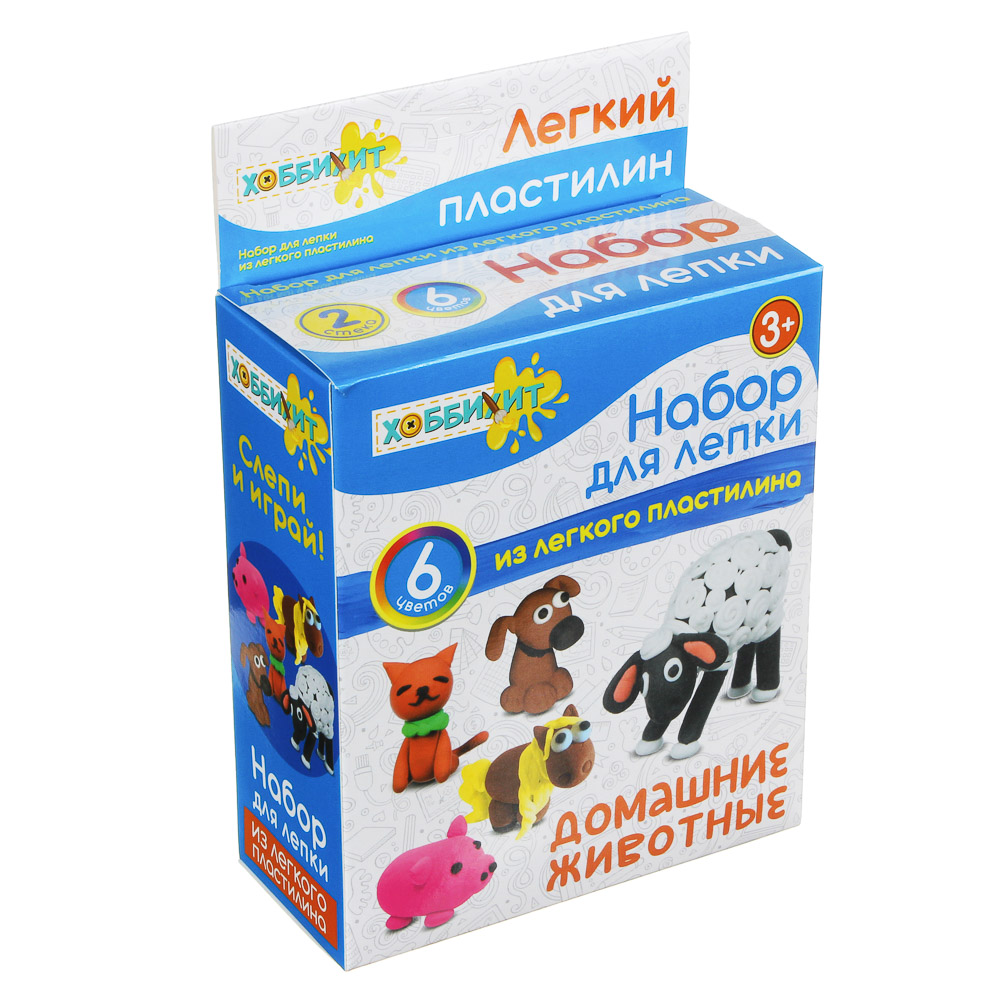 ХОББИХИТ Набор для лепки из легкого пластилина полимер, 11х13х5см, 2 дизайна, арт.№ 289-142