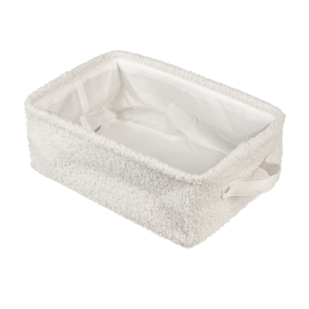 Корзина для хранения тм VETTA Букле, 30x20x12 см, тэдди ЭВА, подклад - полиэстер, цвет молочный, арт.№ 402-033