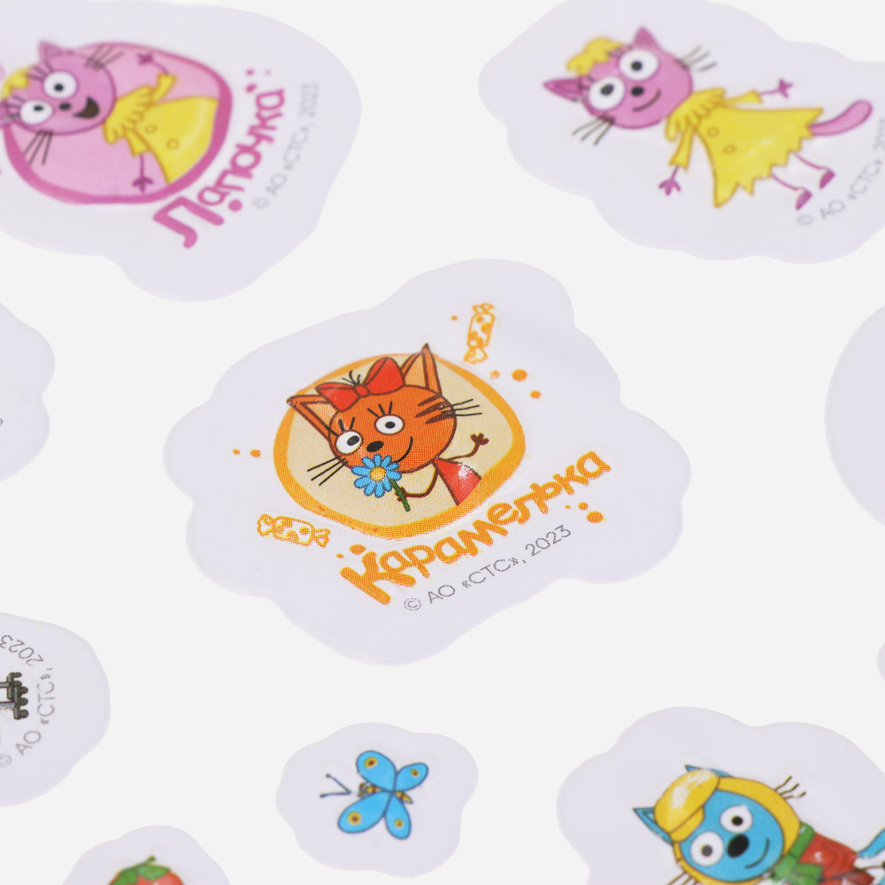 ИГРОЛЕНД Наклейки объемные "ТРИ КОТА" 14,8х23,5 см, винил, арт.№ 283-178