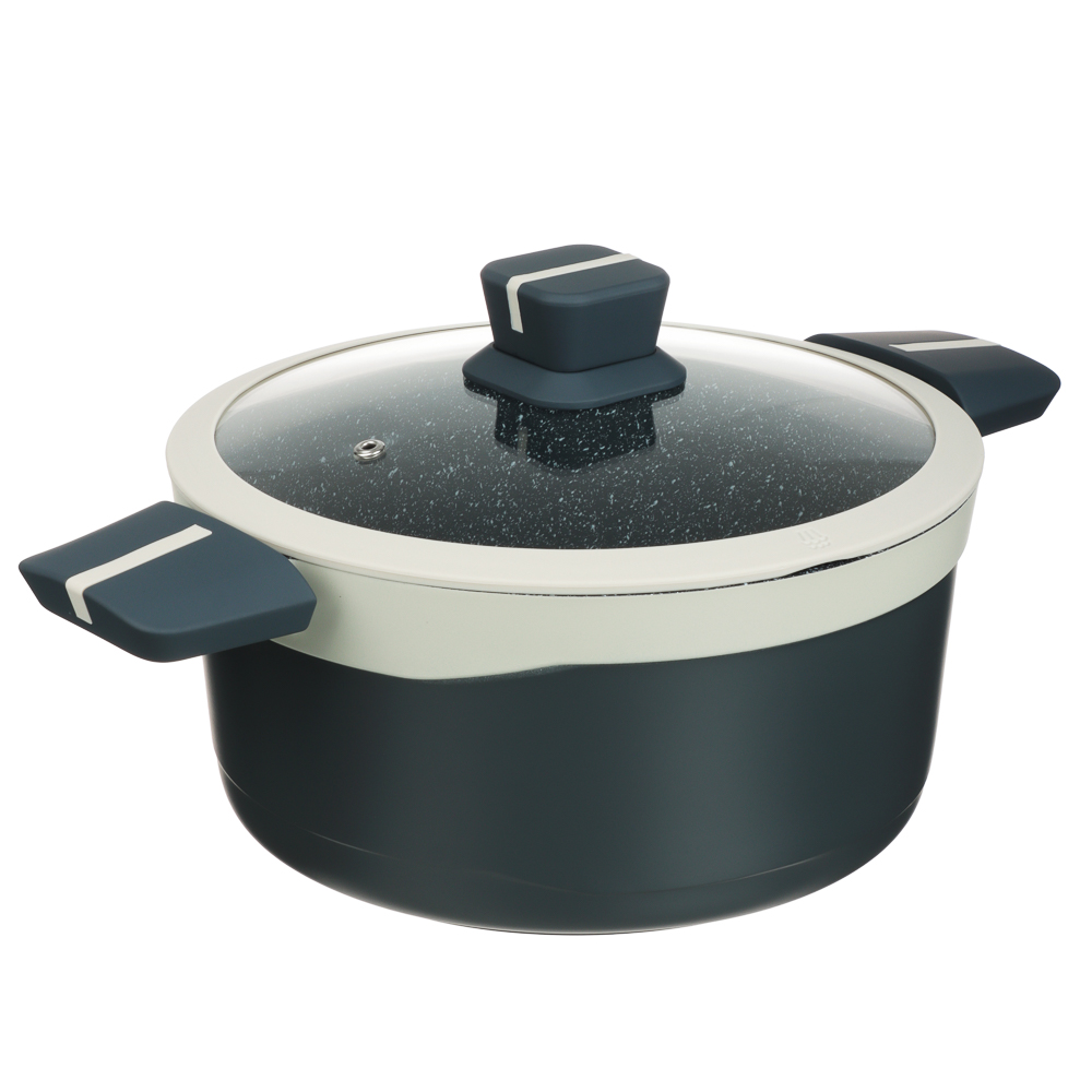 SATOSHI Кай Кастрюля с крышкой литая 4,5л, d24x12см, антипригарное покрытие, индукция, арт.№ 846-711