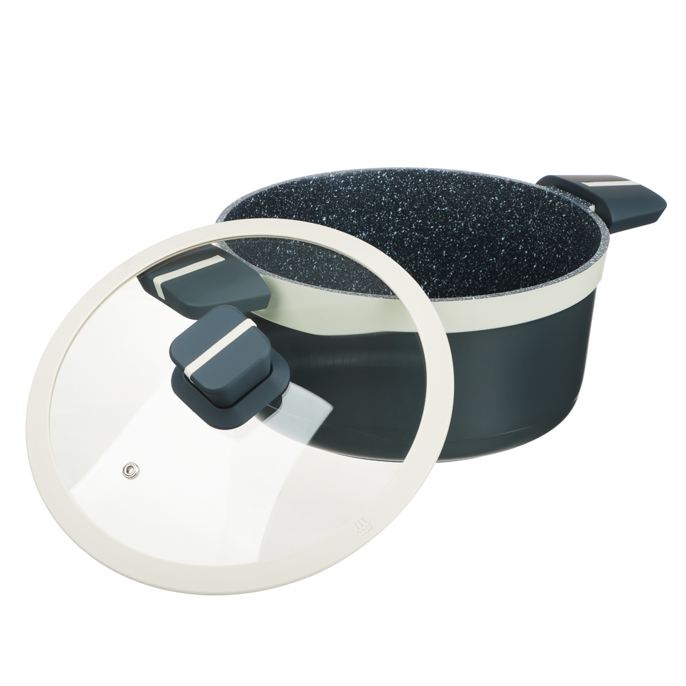 SATOSHI Кай Кастрюля с крышкой литая 4,5л, d24x12см, антипригарное покрытие, индукция, арт.№ 846-711