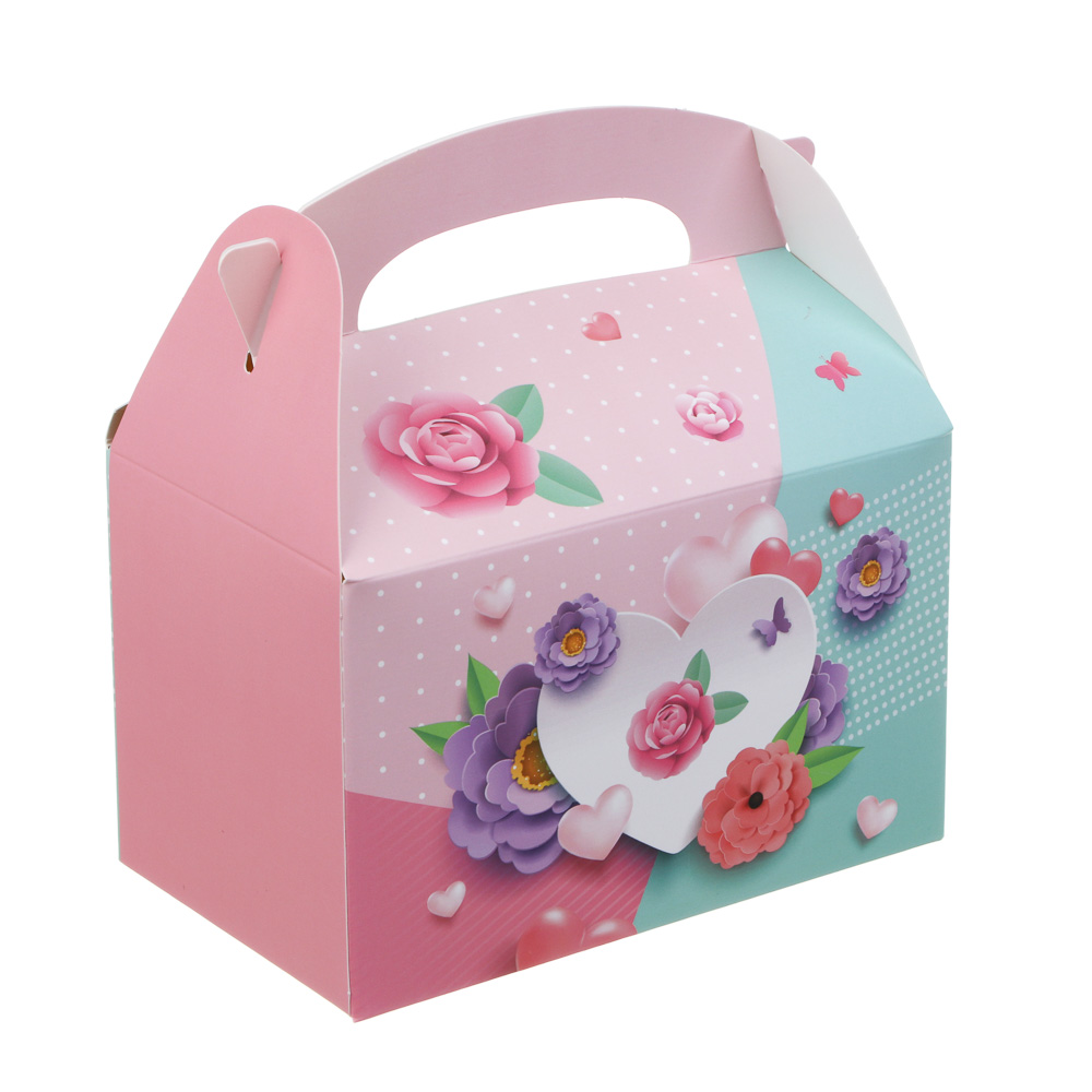 Коробка подарочная, складная, 15x9,2x9,2см, 4 дизайна, арт.№ 207-223