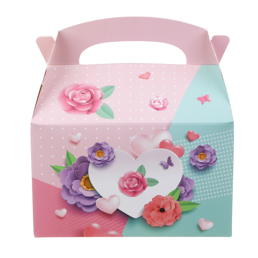 Коробка подарочная, складная, 15x9,2x9,2см, 4 дизайна, арт.№ 207-223