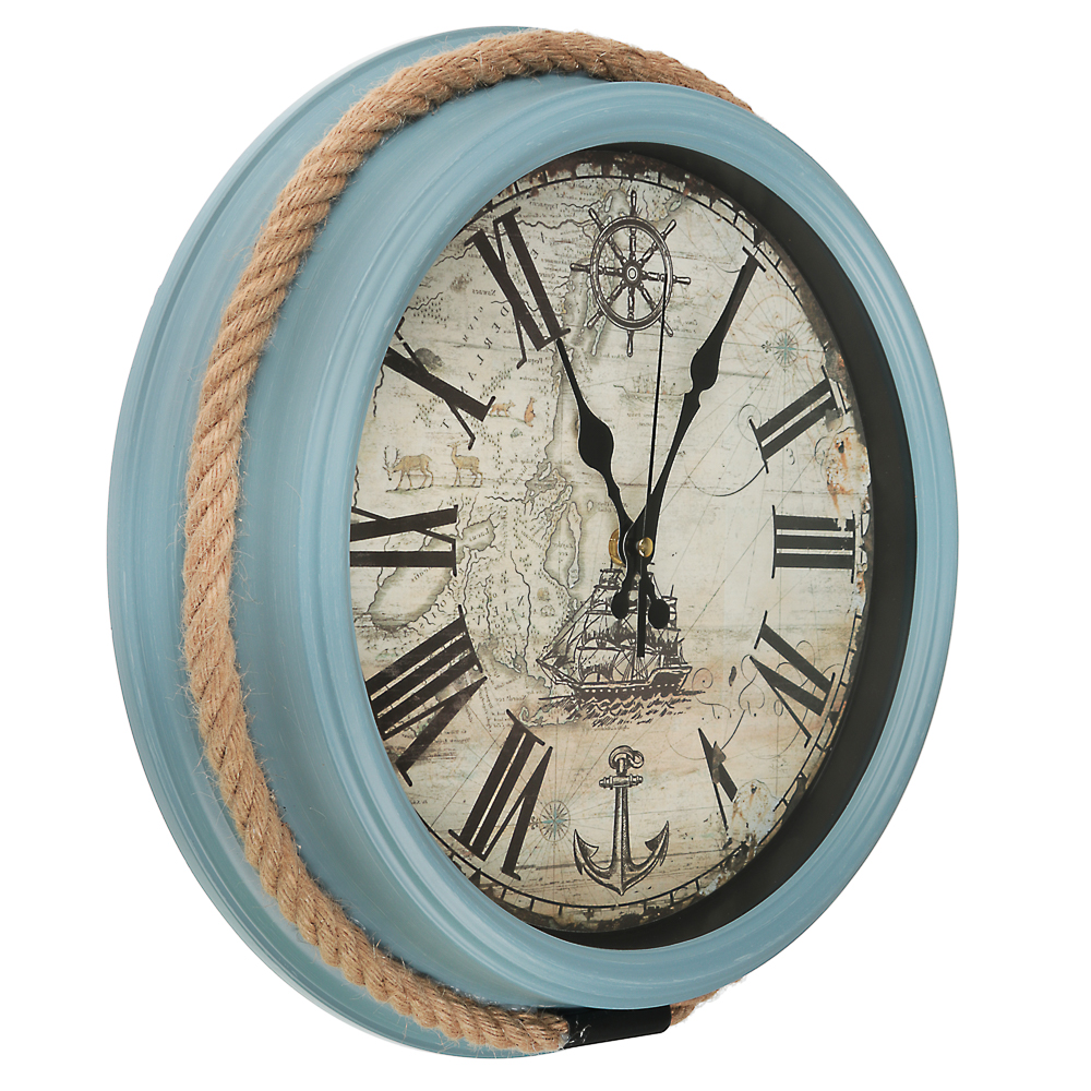 LADECOR CHRONO Часы настенные в морском стиле, 38x38x7,5см, 1хАА, пластик, арт 2, арт.№ 581-935
