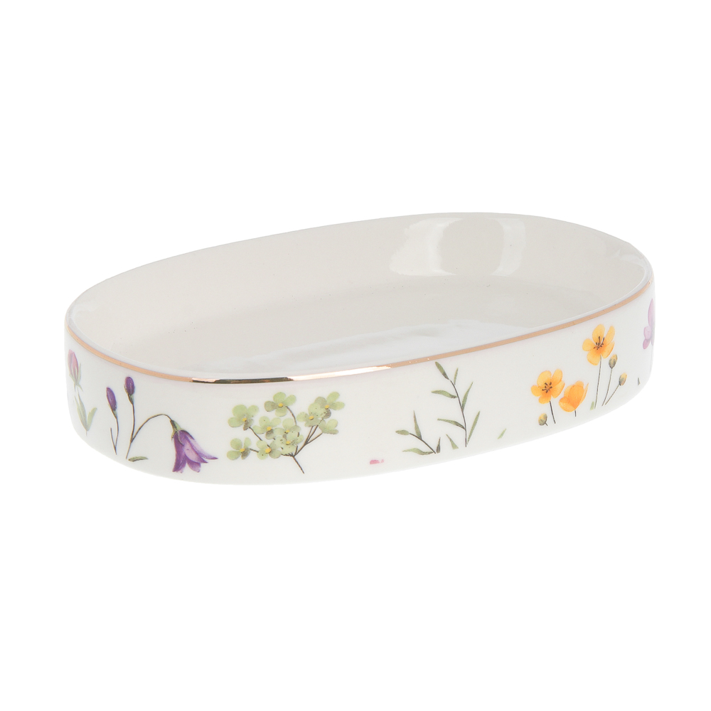 Мыльница тм VETTA Вирджиния, керамогранит, белый, 11,5x8,5x2см, арт.№ 463-587