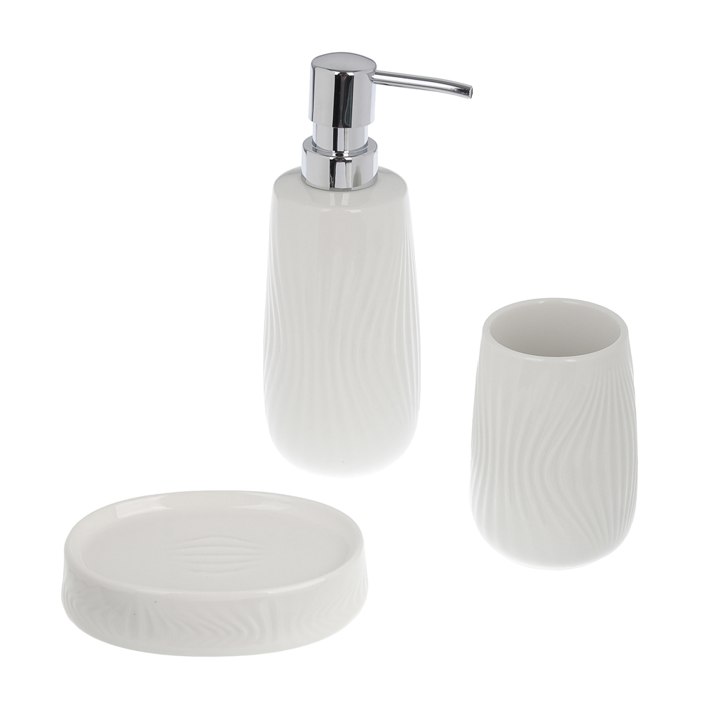 Стакан для ванной комнаты тм VETTA Тиволи, керамогранит, белый, 6,5x6,5x9,5см, арт.№ 463-589