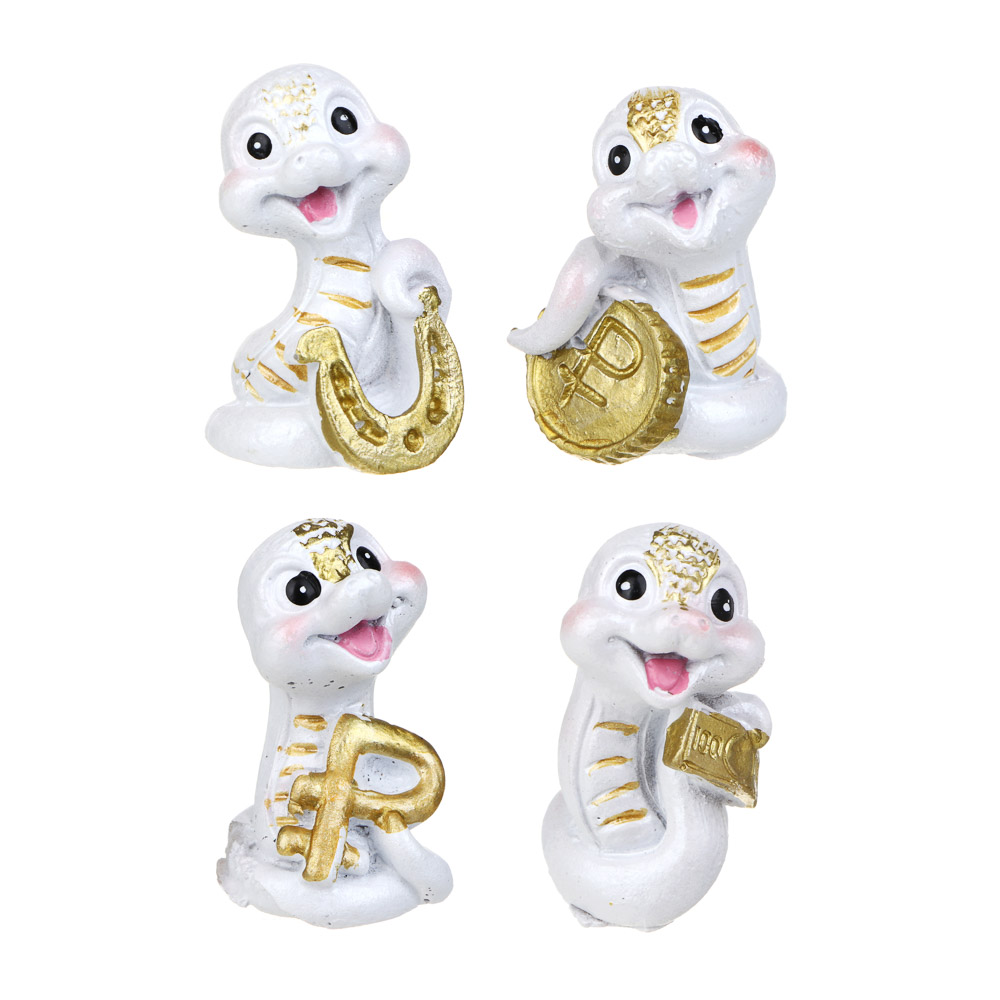 СНОУ БУМ Сувенир Символ Года, полистоун, 2,5х2,5х4 см, белый, 4 дизайна, арт.№ 398-825