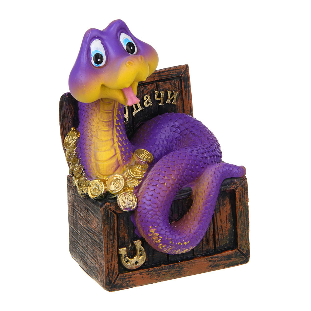 СНОУ БУМ Сувенир Символ Года, копилка, полистоун, 8х8х13 см, фиолетовый, арт.№ 398-826