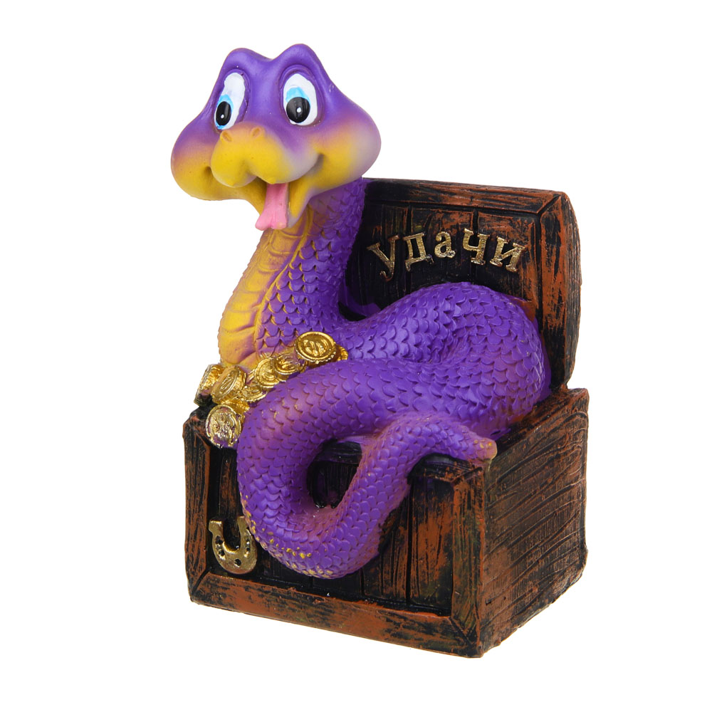 СНОУ БУМ Сувенир Символ Года, копилка, полистоун, 8х8х13 см, фиолетовый, арт.№ 398-826