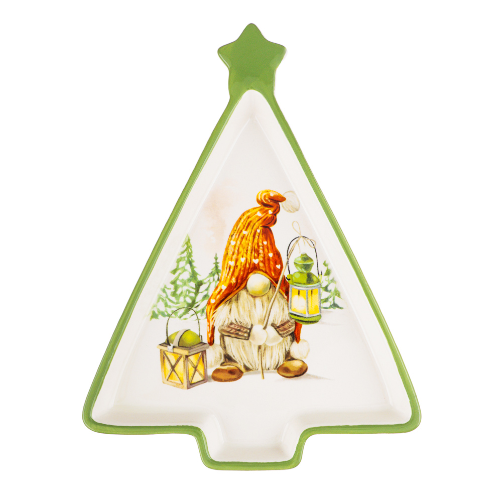 MILLIMI Фелиз Блюдо в форме ёлки, 21х16х2,5см, керамика, арт.№ 820-870