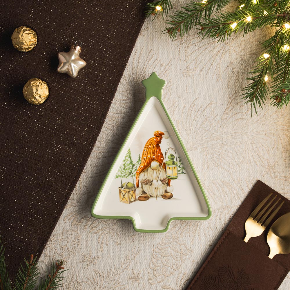 MILLIMI Фелиз Блюдо в форме ёлки, 21х16х2,5см, керамика, арт.№ 820-870