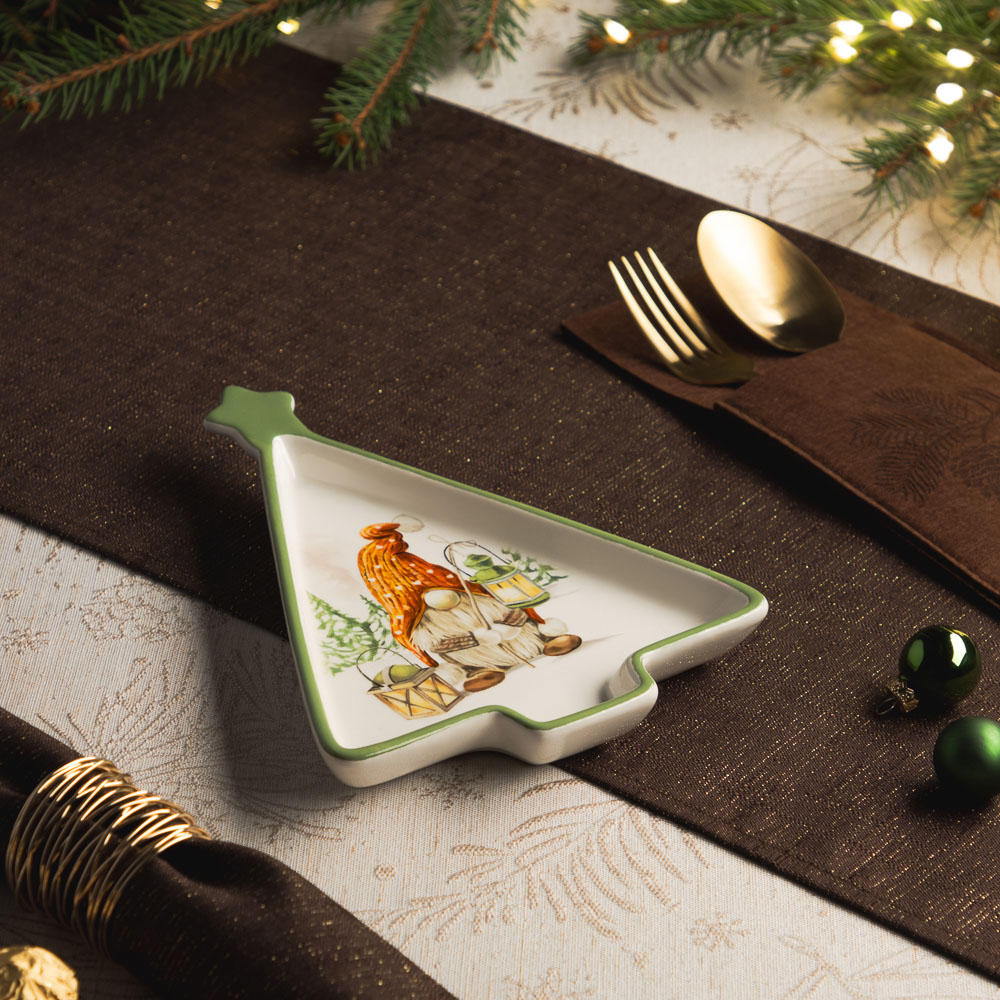 MILLIMI Фелиз Блюдо в форме ёлки, 21х16х2,5см, керамика, арт.№ 820-870